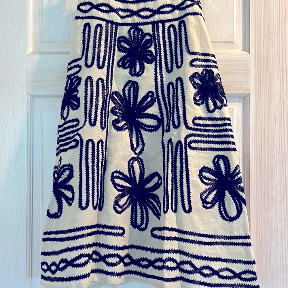 Carole Little embellished 100% linen skirt